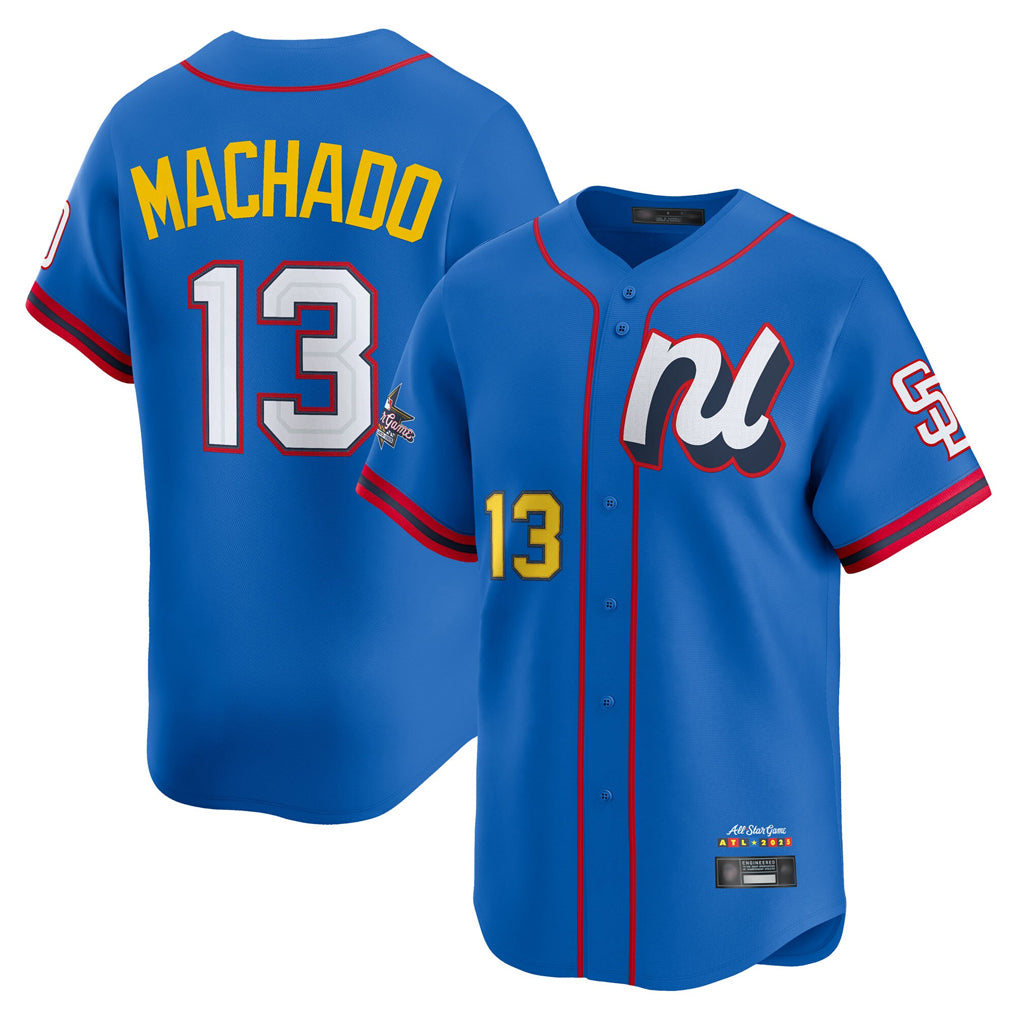 S.Diego Padres #13 Manny Machado Player Blue National League All-Star Game Limited Qdoa Stitched Jerseys