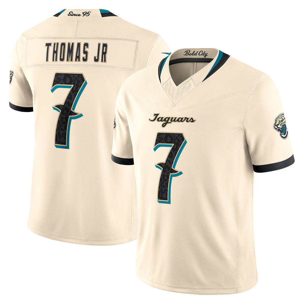 J.Jaguars #7 Brian Thomas Jr. Player Natural Limited 2026 Rivalries Collection Game Qdoa Stitched Jerseys