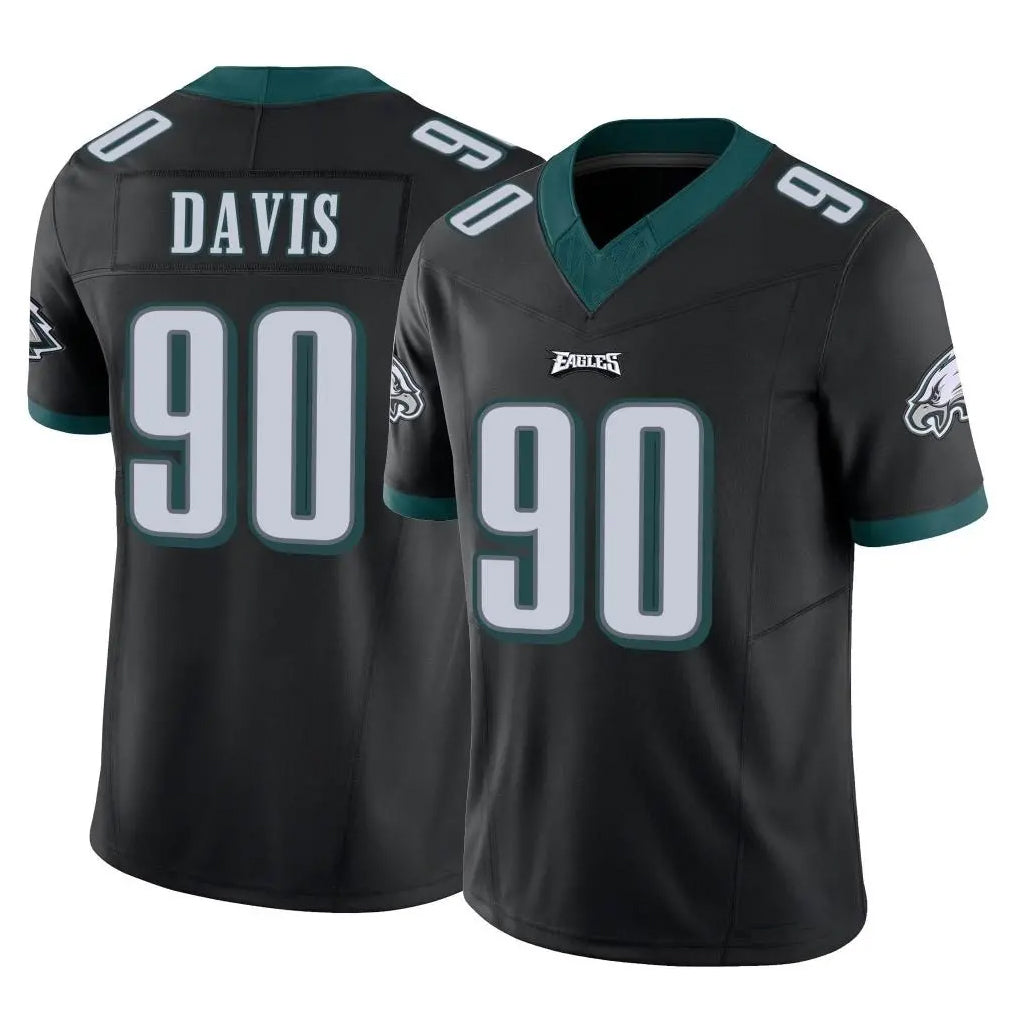 P.Eagles #90 Jordan Davis Player Black Limited Vapor F.U.S.E. Home Game Qdoa Stitched Jerseys