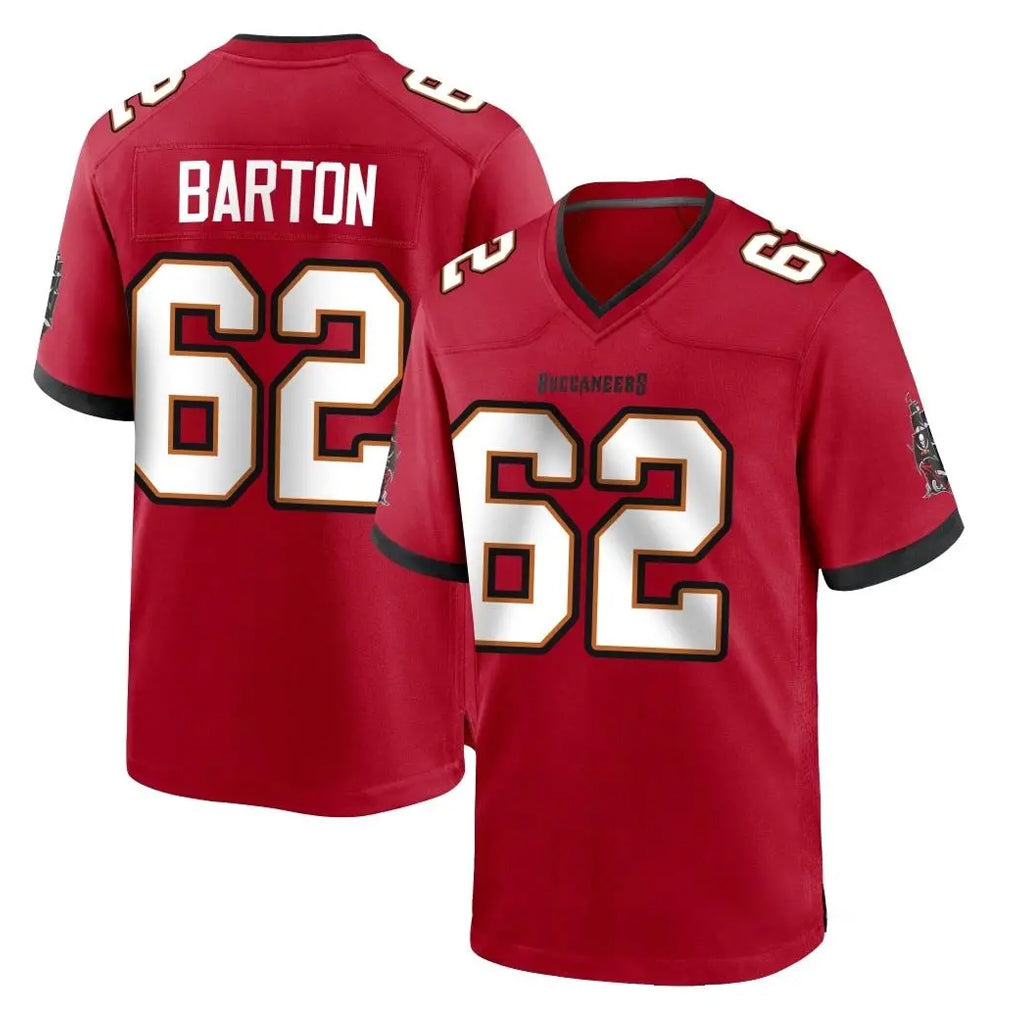 TB.Buccaneers #62 Graham Barton Player Red Home Game Qdoa Stitched Jerseys