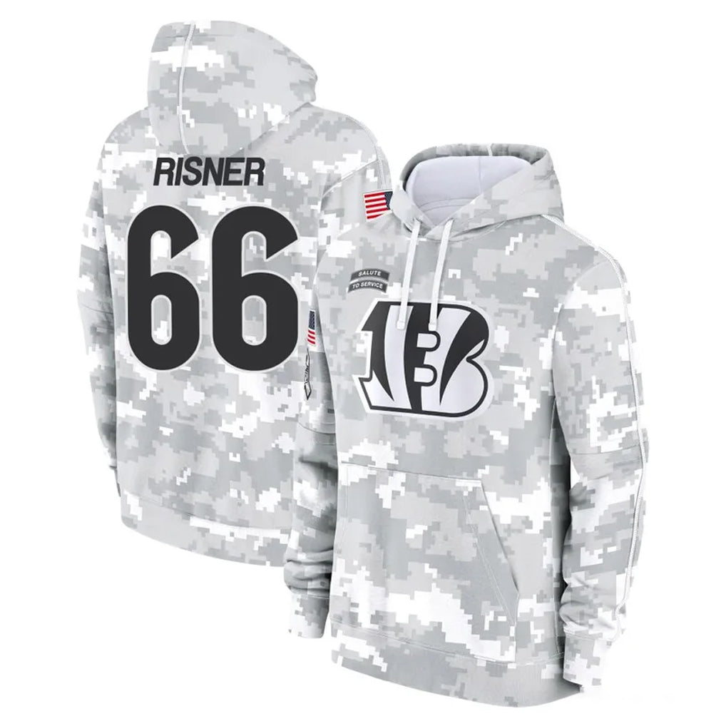 C.Bengals #66 Dalton Risner Player Arctic Camo Salute to Service Pullover Hoodie Limited Qdoa Stitched Jerseys