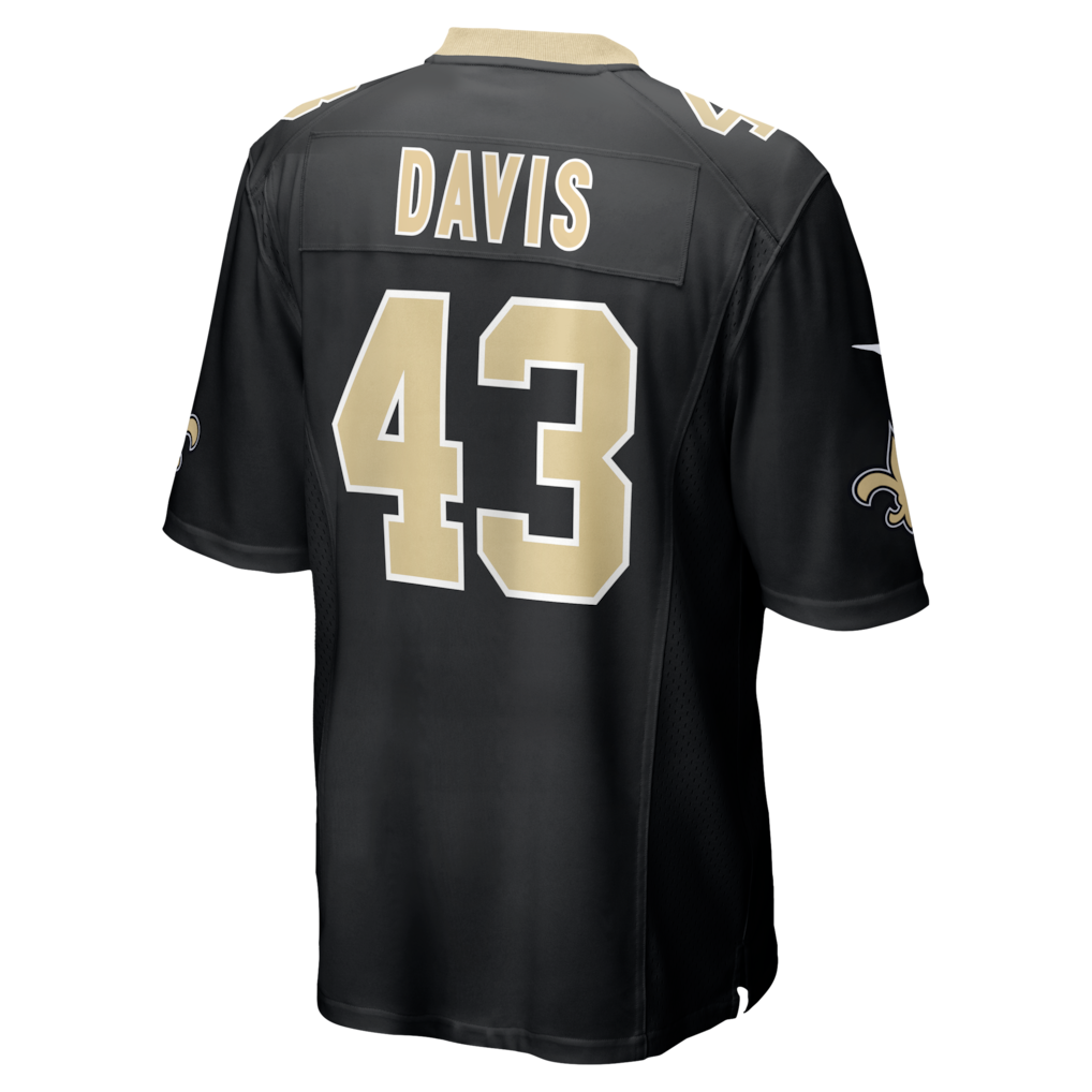 Qdoa NO.Saints #43 Michael Davis Black Team Game Jersey