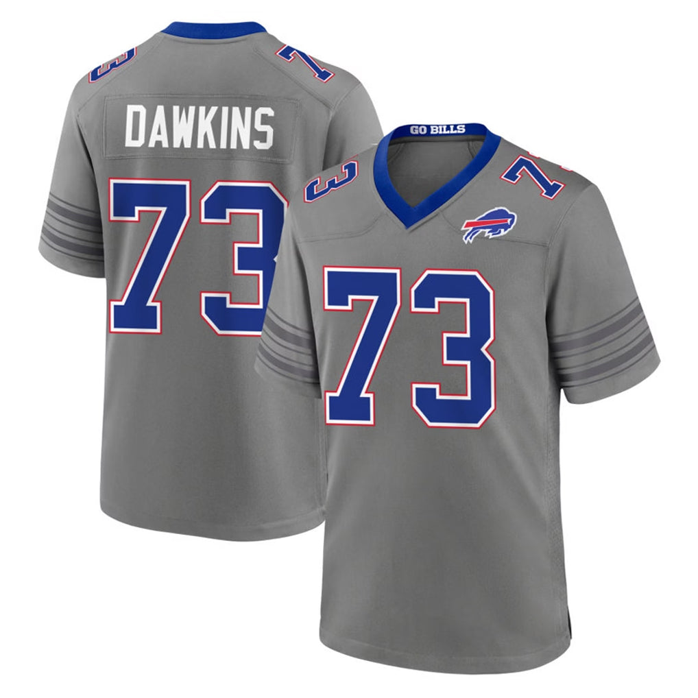 B.Bills #73 Dion Dawkins Player Gray Nickel City Home Game Qdoa Stitched Jerseys