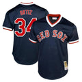 B.Red Sox #34 David Ortiz Player Navy Cooperstown Collection Mesh T-shirt Home Qdoa Stitched Jerseys