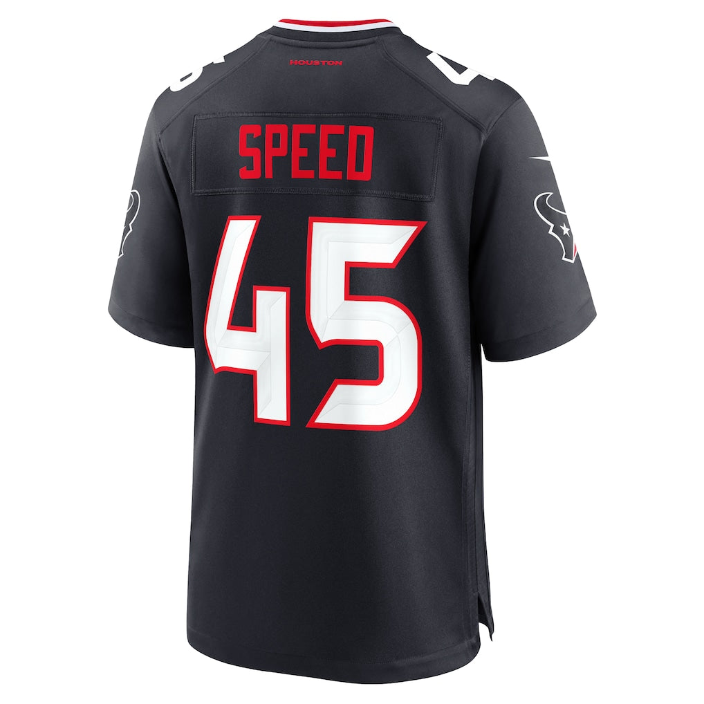 Qdoa H.Texans #45 E.J. Speed Navy Team Game Jersey