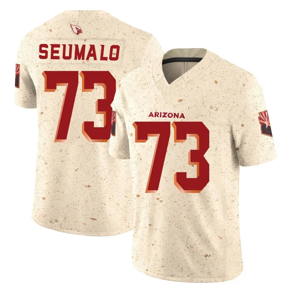 A.Cardinals #73 Isaac Seumalo Player Cream Rivalries Collection Vapor Limited Home Game Qdoa Stitched Jerseys