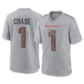 C.Bengals #1 Ja'Marr Chase Player Gray Atmosphere Fashion Game Qdoa Stitched Jerseys