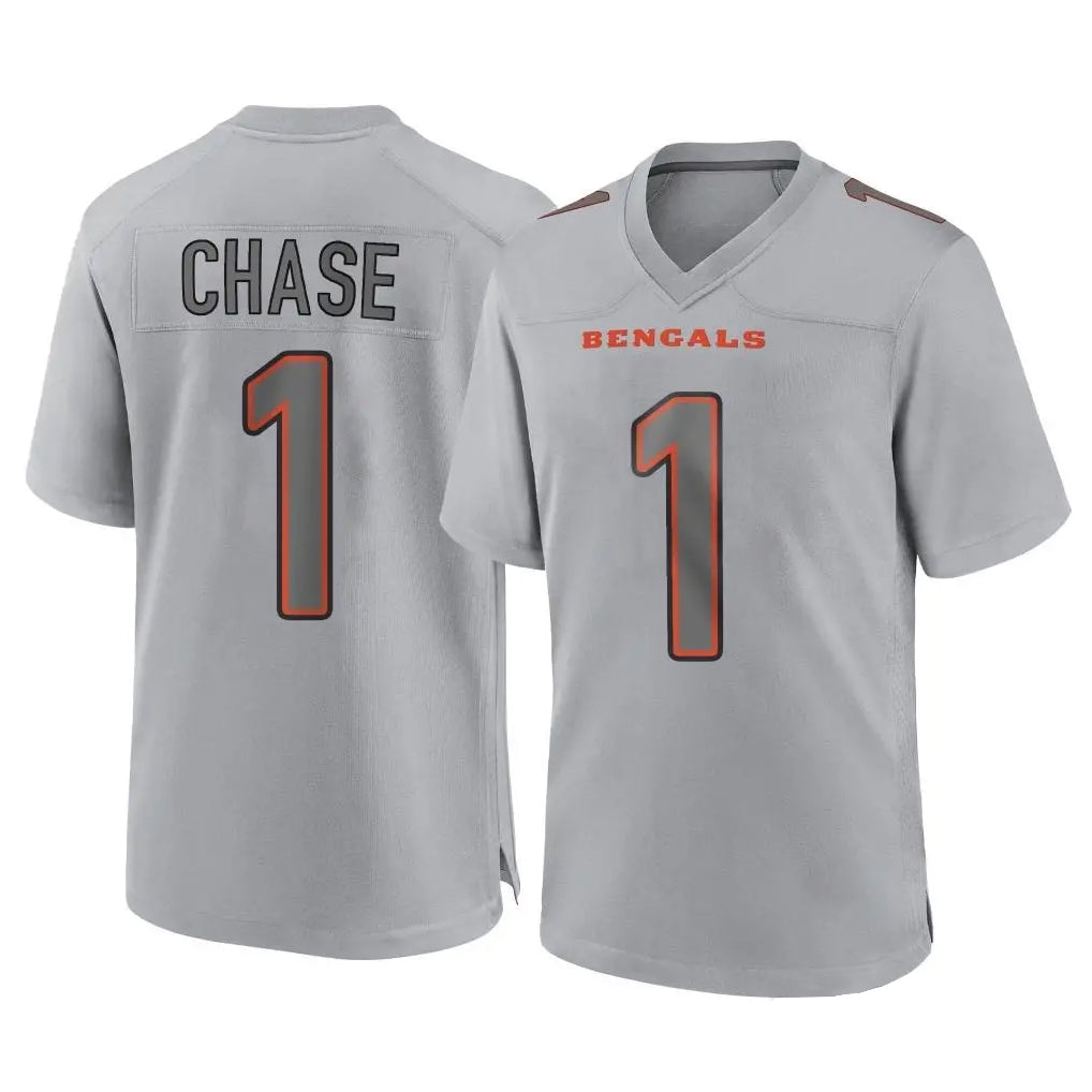 C.Bengals #1 Ja'Marr Chase Player Gray Atmosphere Fashion Game Qdoa Stitched Jerseys