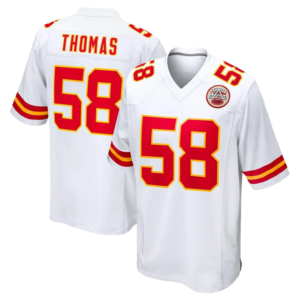 KC.Chiefs #58 Derrick Thomas Player White Home Game Qdoa Stitched Jerseys