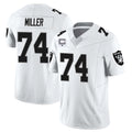 LV.Raiders #74 Kolton Miller Player White Vapor Limited Elite Home Game Qdoa Stitched Jerseys