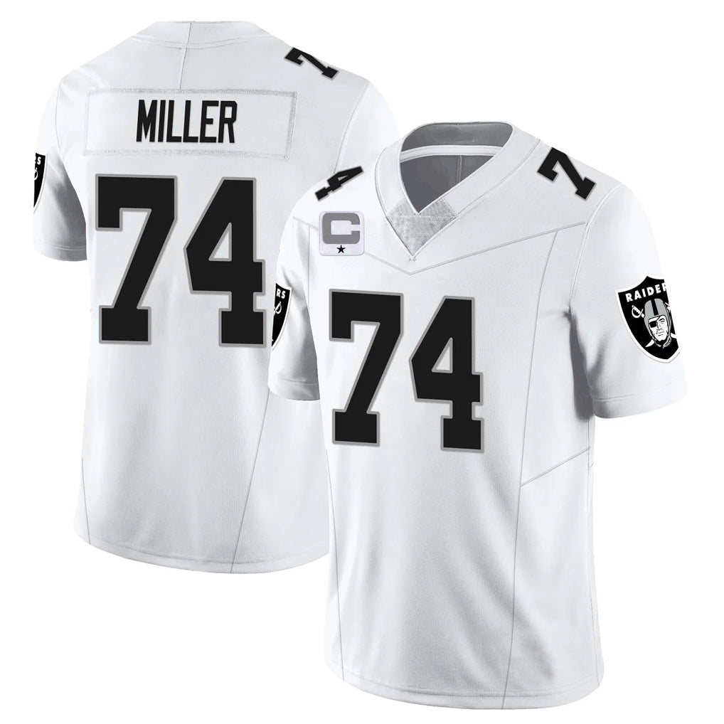 LV.Raiders #74 Kolton Miller Player White Vapor Limited Elite Home Game Qdoa Stitched Jerseys