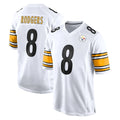 P.Steelers #8 Aaron Rodgers Player White Home Game Qdoa Stitched Jerseys