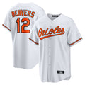B.Orioles #12 Dylan Beavers Player White Home Game Qdoa Stitched Jerseys