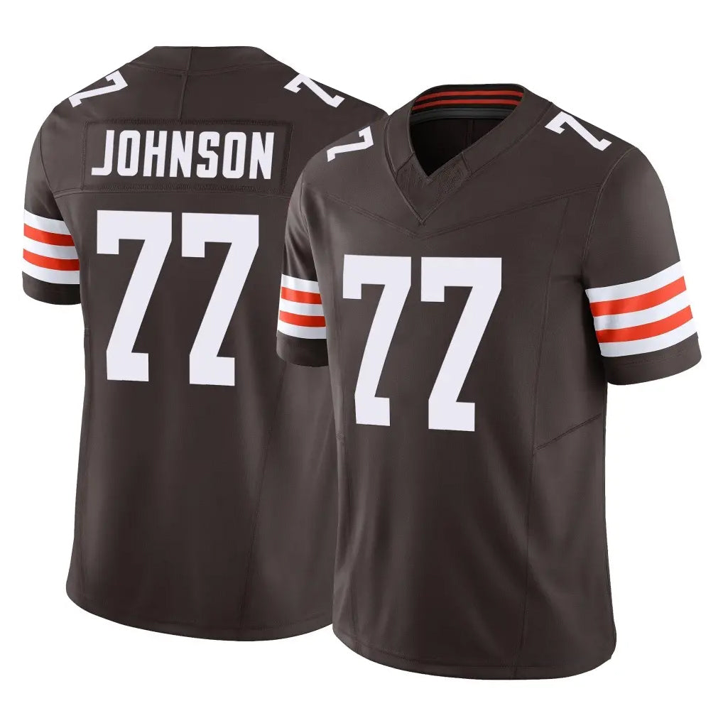 C.Browns #77 Zion Johnson Player Brown Vapor F.U.S.E. Limited Home Game Qdoa Stitched Jerseys