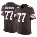 C.Browns #77 Zion Johnson Player Brown Vapor F.U.S.E. Limited Home Game Qdoa Stitched Jerseys