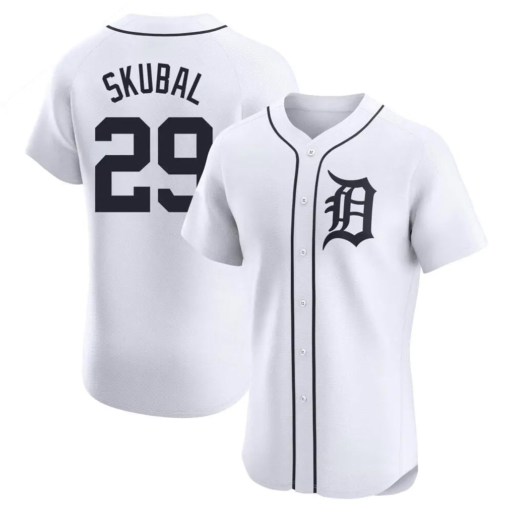 D.Tigers #29 Tarik Skubal Player White Limited Elite Home Qdoa Stitched Jerseys