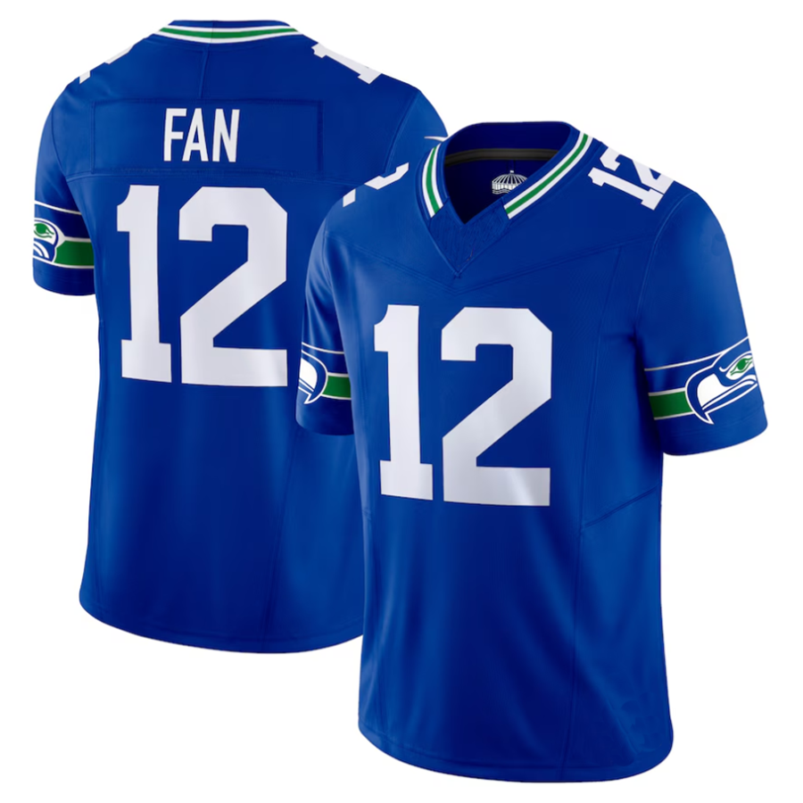 Qdoa #12 12th Fan Player S.Seahawks Royal Vapor F.U.S.E. Limited Stitched Jerseys