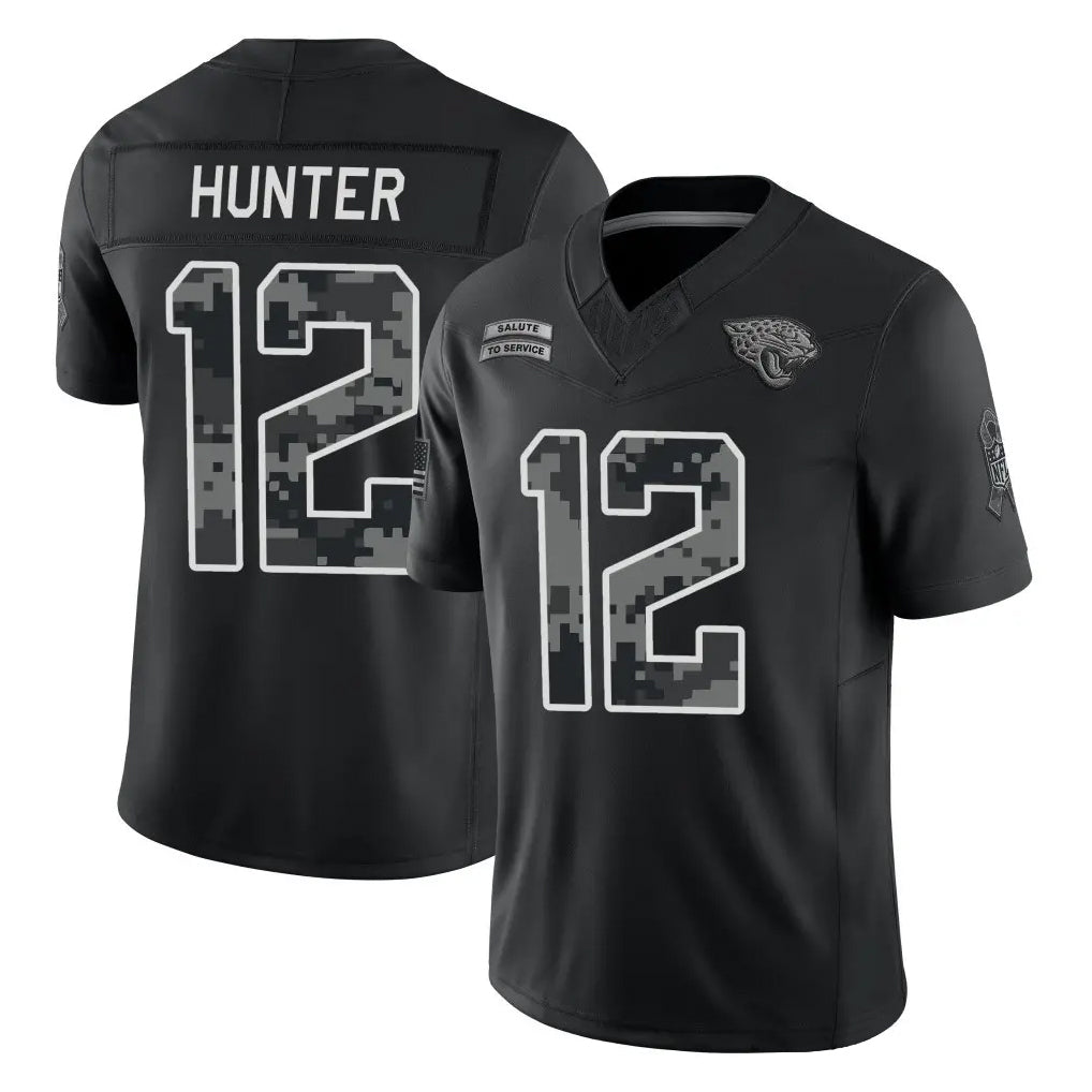 J.Jaguars #12 Travis Hunter Player Black Limited 2026 Salute to Service Home Game Qdoa Stitched Jerseys