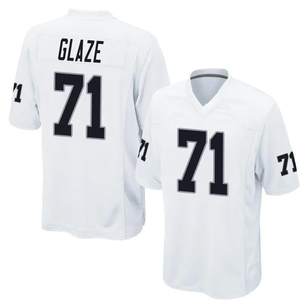 LV.Raiders #71 DJ Glaze Player White Home Game Qdoa Stitched Jerseys