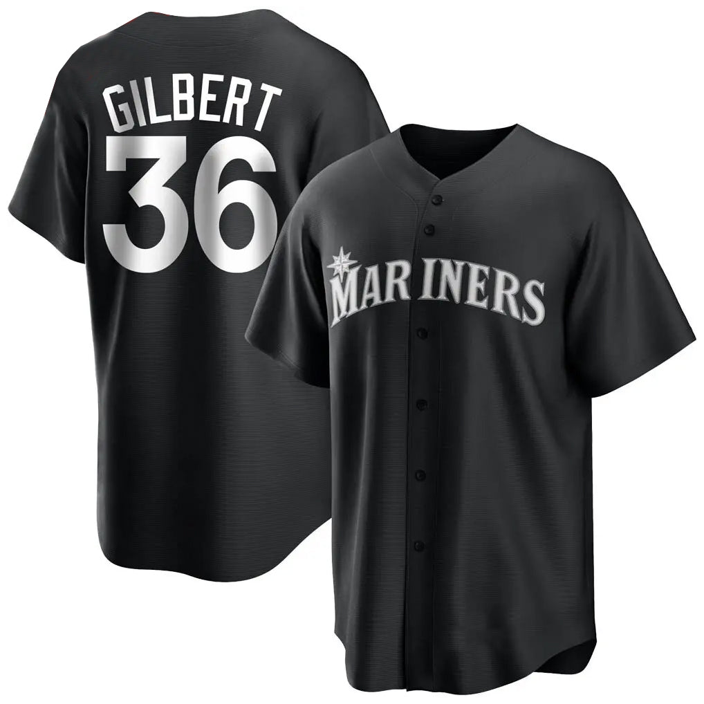 S.Mariners #36 Logan Gilbert Player Black Home Limited Qdoa Stitched Jerseys