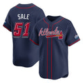A.Braves #51 Chris Sale Player Navy 2025 Speedway Classic Home Game Qdoa Stitched Jerseys