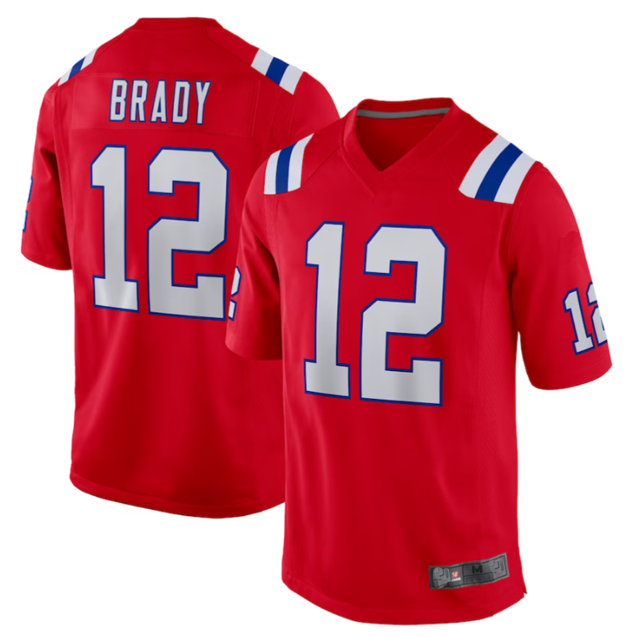 Qdoa NE.Patriots #12 Tom Brady Player Red Game Stitched Jerseys
