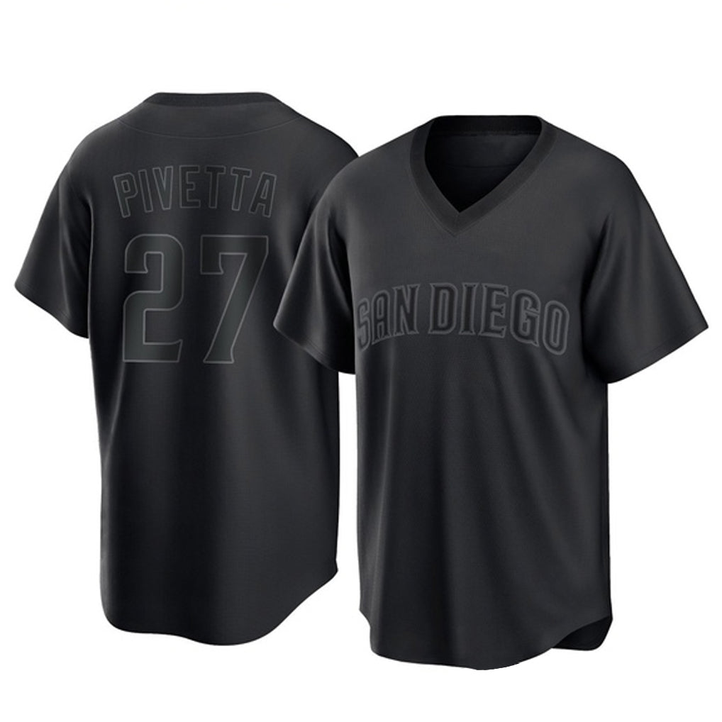 S.Diego Padres #27 Nick Pivetta Player Black Pitch Fashion Game T-shirt Qdoa Stitched Jerseys