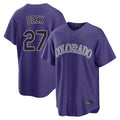 C.Rockies #27 Jordan Beck Player Purple Game Home Qdoa Stitched Jerseys