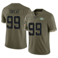 NY.Jets #99 T'Vondre Sweat Player Olive Salute To Service Limited Qdoa Stitched Jerseys