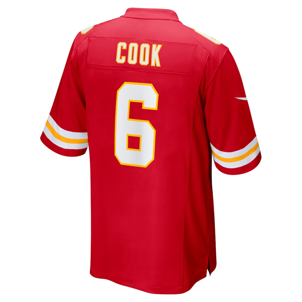 Qdoa KC.Chiefs #6 Bryan Cook Red Game Player Jersey