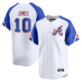 A.Braves #10 Chipper Jones Player White City Connect Limited Home Game Qdoa Stitched Jerseys