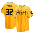 P.Pirates #32 Henry Davis Player Gold City Connect Home Game Qdoa Stitched Jerseys