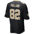 Qdoa NO.Saints #82 Bob Pollard Black Game Retired Player Jersey