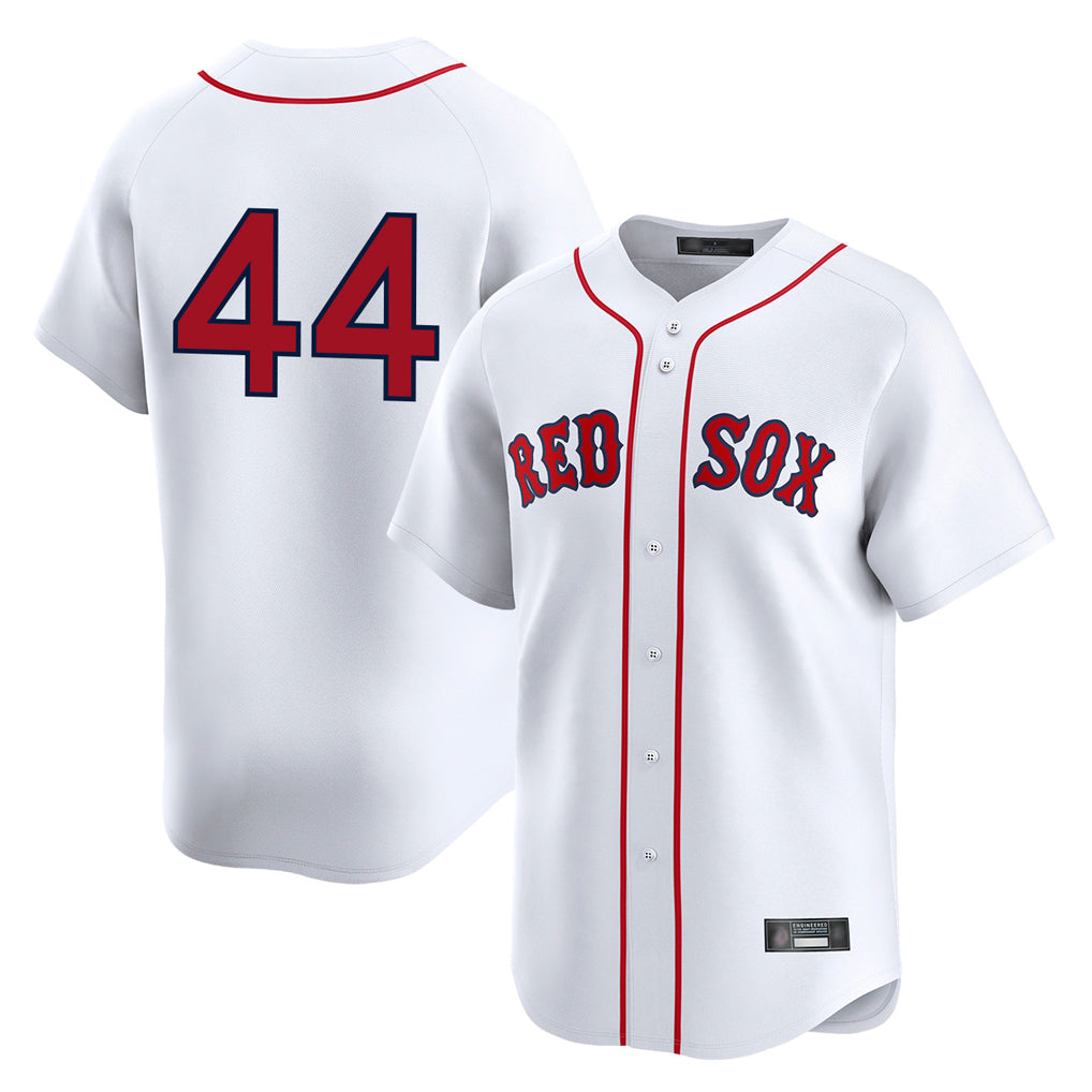 B.Red Sox #44 Aroldis Chapman Player White Limited Home Game Qdoa Stitched Jerseys
