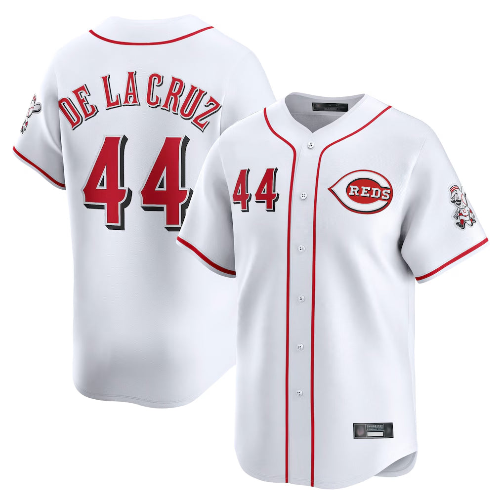 C.Reds #44 Elly De La Cruz Player White Home Limited Qdoa Stitched Jerseys