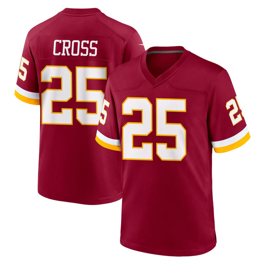 W.Commanders #25 Nick Cross Player Burgundy Game Home Qdoa Stitched Jerseys