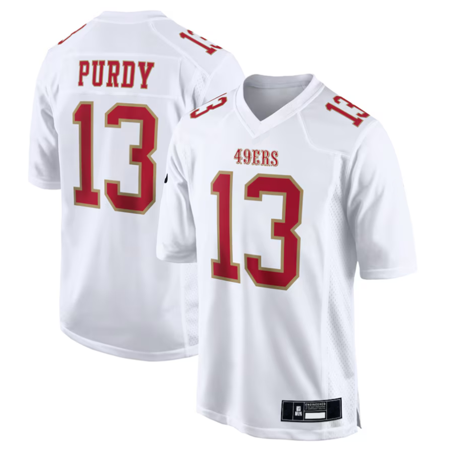 Qdoa SF.49ers #13 Brock Purdy Player Tundra White Fashion Game Stitched Jerseys