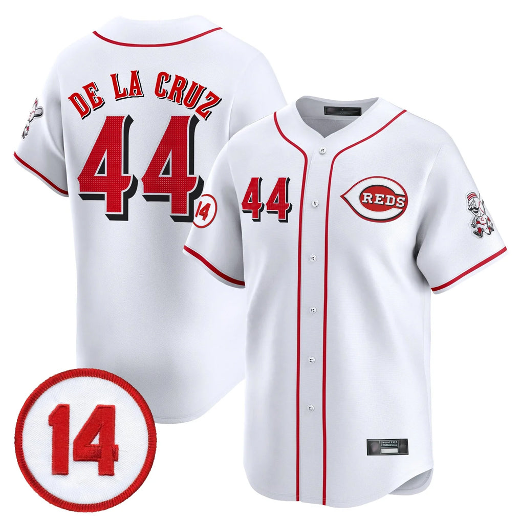 C.Reds #44 Elly De La Cruz Player White Vapor Premier Limited Home Qdoa Stitched Jerseys