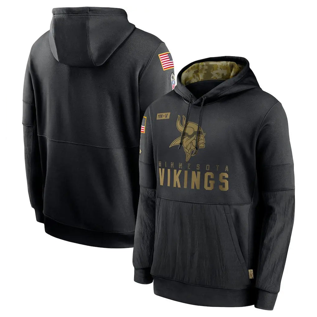 M.Vikings ## Vikings Blank Player Black Salute to Service Hoodies Limited Game Qdoa Stitched Jerseys