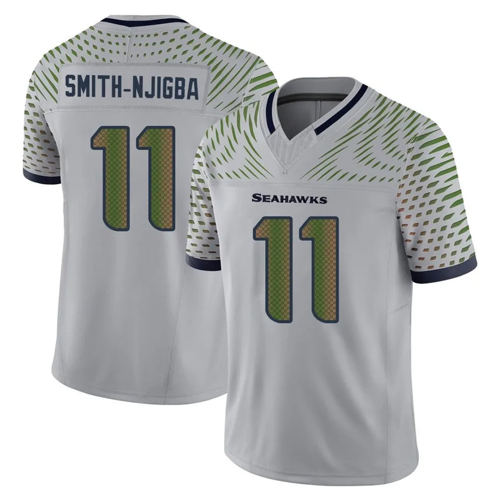 S.Seahawks #11 Jaxon Smith-Njigba Player Grey Limited 2025 Rivalries Collection Home Game Qdoa Stitched Jerseys