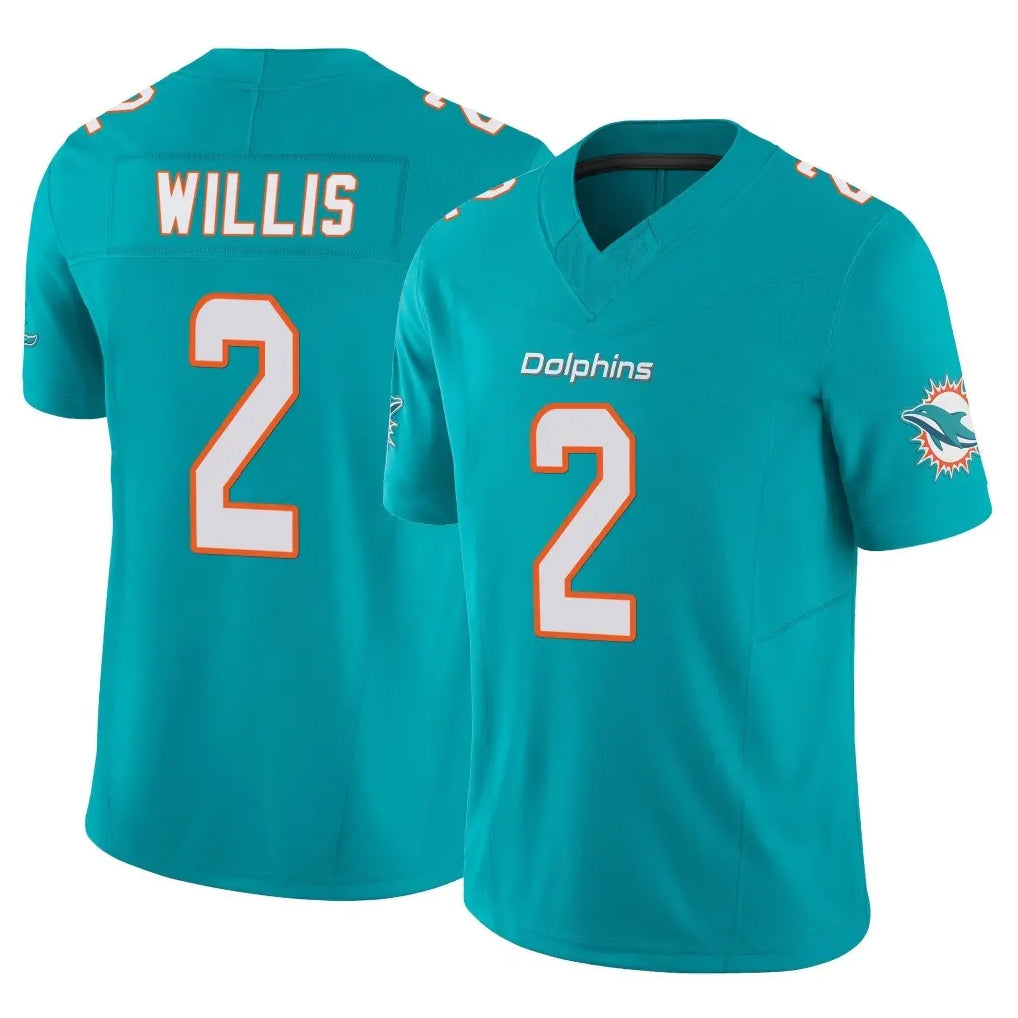 M.Dolphins #2 Malik Willis Player Aqua Limited Vapor F.U.S.E. Home Game Qdoa Stitched Jerseys