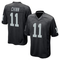 LV.Raiders #11 Jeremy Chinn Player Black Home Game Qdoa Stitched Jerseys
