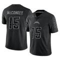 LA.Chargers #15 Ladd McConkey Player Black Limited Reflective Home Game Qdoa Stitched Jerseys