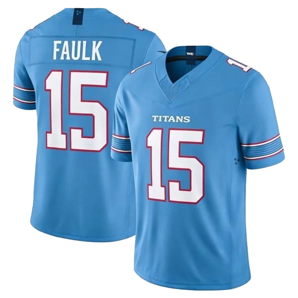 T.Titans #15 Keldric Faulk Player Light Blue Team Vapor F.U.S.E. Limited Home Game Qdoa Stitched Jerseys