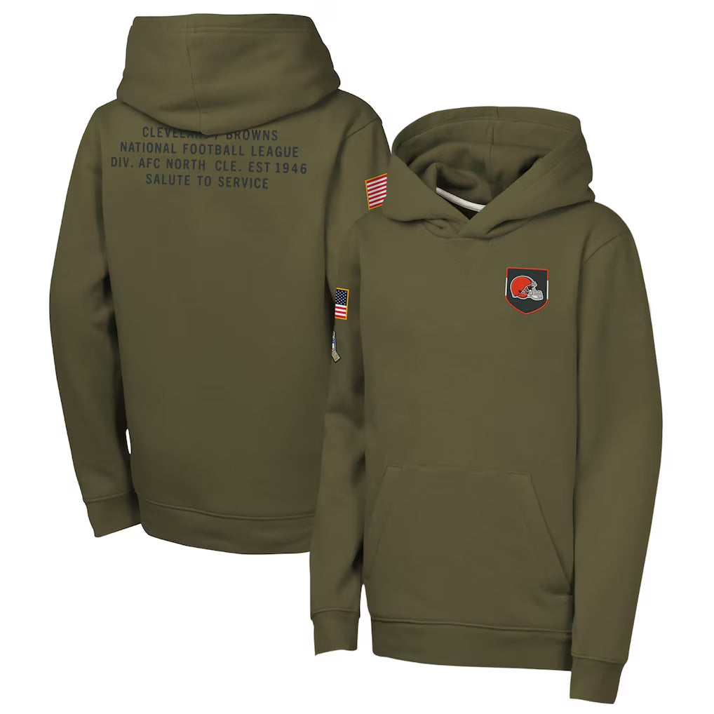 C.Browns ## Browns Blank Player Olive Salute to Service Pullover Hoodies Limited Qdoa Stitched Jerseys