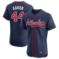 A.Braves #44 Hank Aaron Player Navy Limited Elite Home Game Qdoa Stitched Jerseys