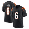 C.Bengals #6 Brian Cook Player Black Home Game Qdoa Stitched Jerseys
