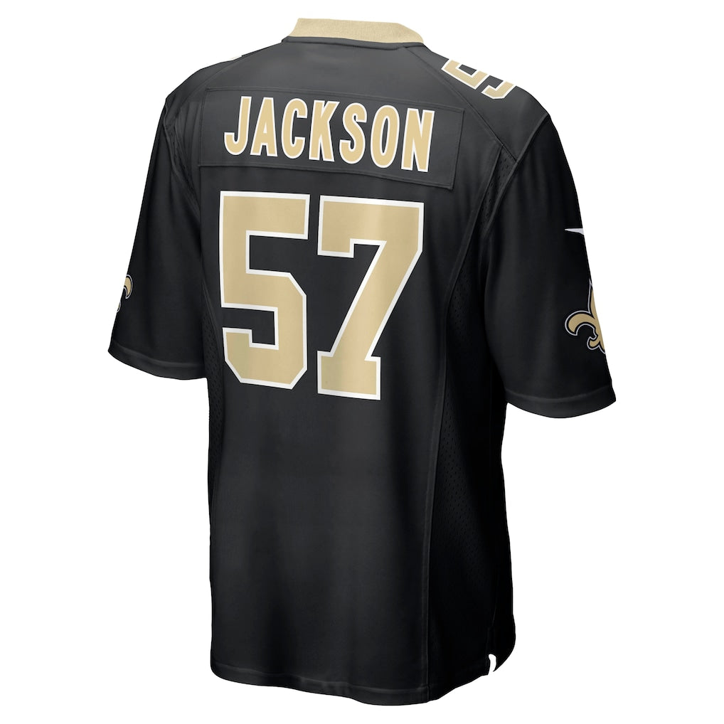 Qdoa NO.Saints #57 Rickey Jackson Black Retired Player Jersey