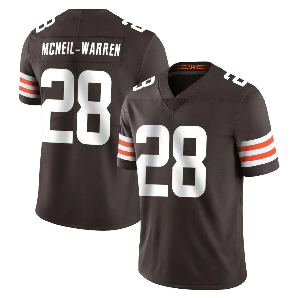 C.Browns #28 Emmanuel McNeil-Warren Player Brown Color Vapor Untouchable Limited Home Game Qdoa Stitched Jerseys