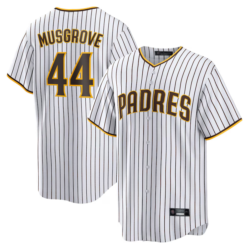 S.Diego Padres #44 Joe Musgrove Player White Home Game Qdoa Stitched Jerseys